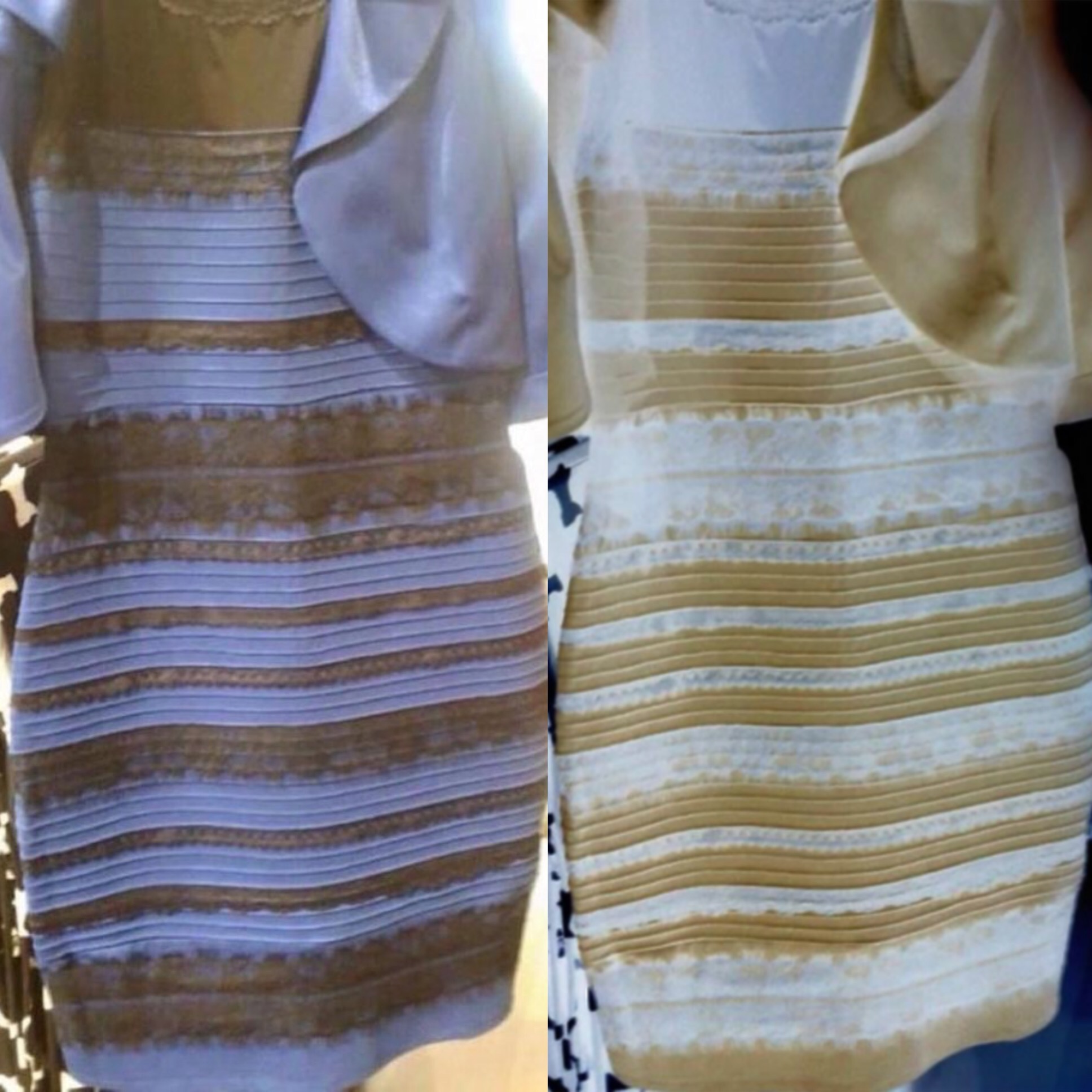 blue and black white and gold dress illusion